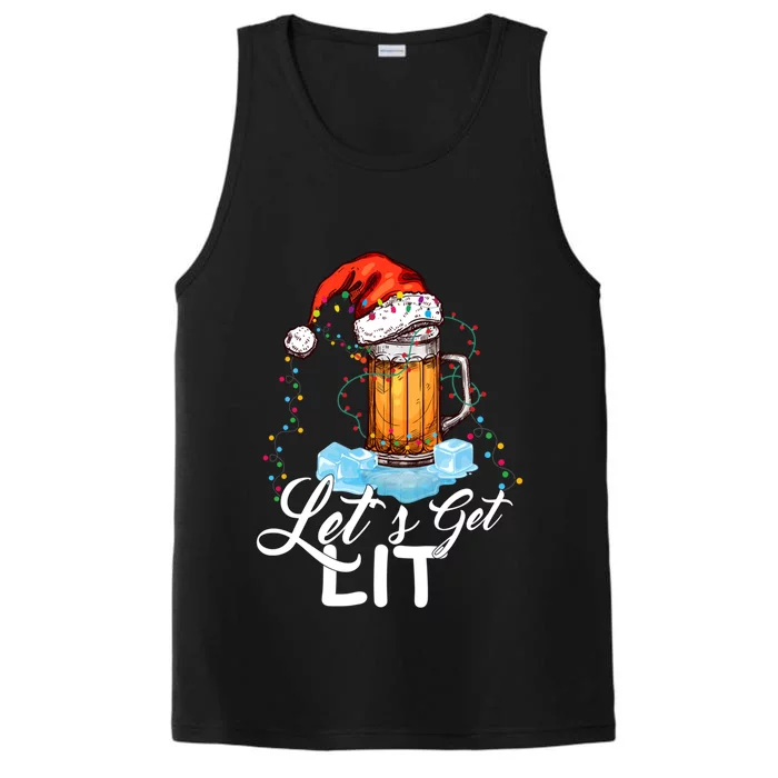 Let's Get Lit Adult Funny Christmas Ing Xmas Lights Meaningful Gift Performance Tank