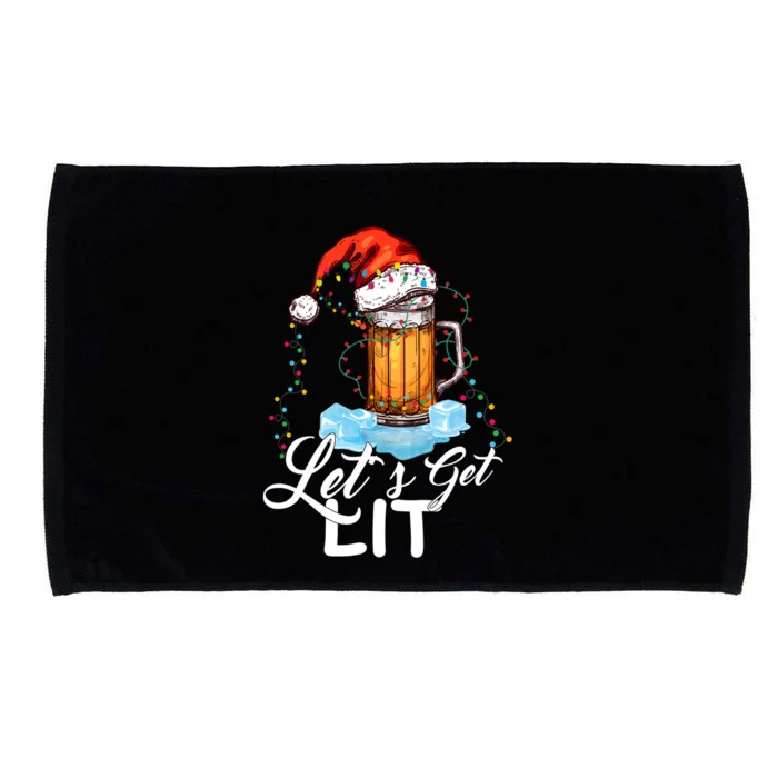 Let's Get Lit Adult Funny Christmas Ing Xmas Lights Meaningful Gift Microfiber Hand Towel