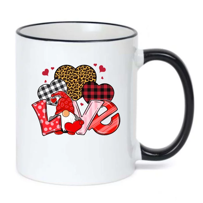 Love Gnome Leopard Checkered Pattern Black Color Changing Mug