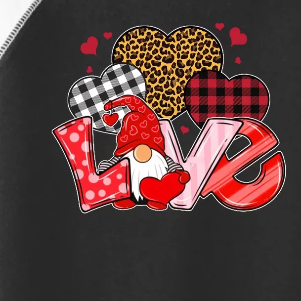 Love Gnome Leopard Checkered Pattern Toddler Fine Jersey T-Shirt