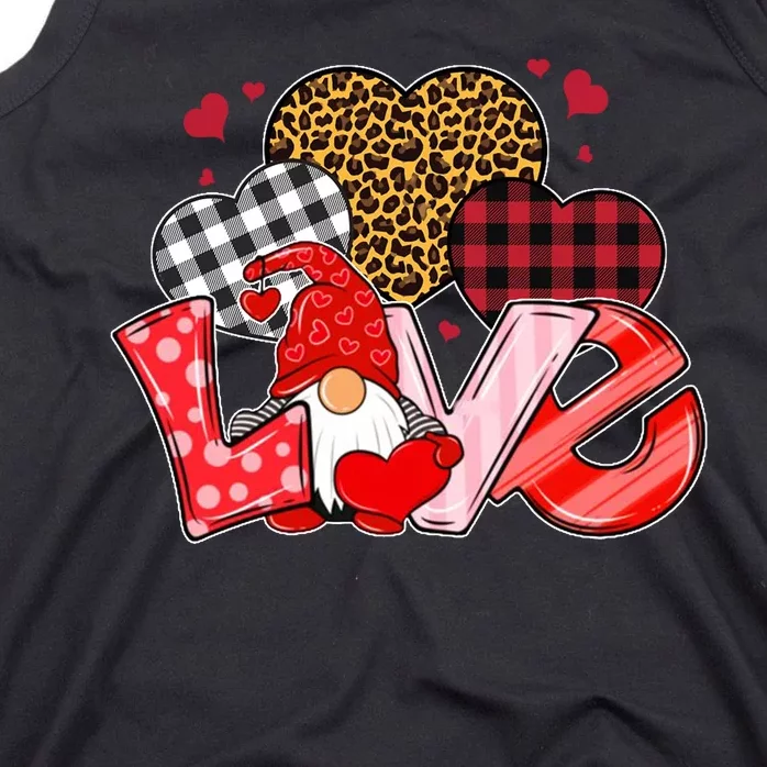 Love Gnome Leopard Checkered Pattern Tank Top