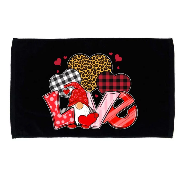 Love Gnome Leopard Checkered Pattern Microfiber Hand Towel