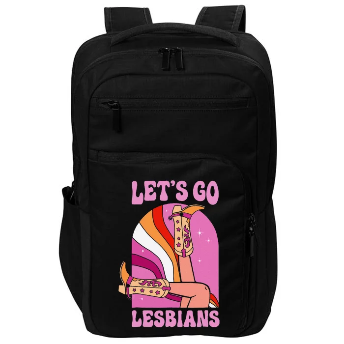 LetS Go Lesbians Lgbtq Lesbian Pride Month Cow Impact Tech Backpack