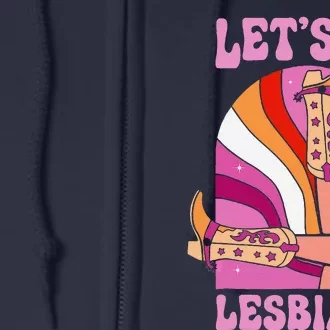 LetS Go Lesbians Lgbtq Lesbian Pride Month Cow Full Zip Hoodie