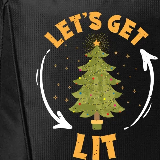 Let's Get Lit Funny Christmas Ing Xmas Tree Lover Gift City Backpack