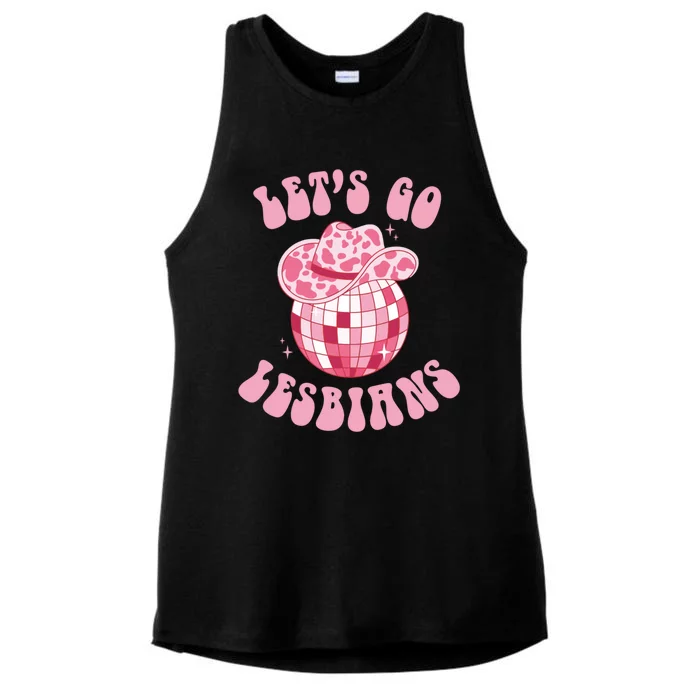 LetS Go Lesbians Cowgirl Southern Western Lesbian Pride Ladies Tri-Blend Wicking Tank