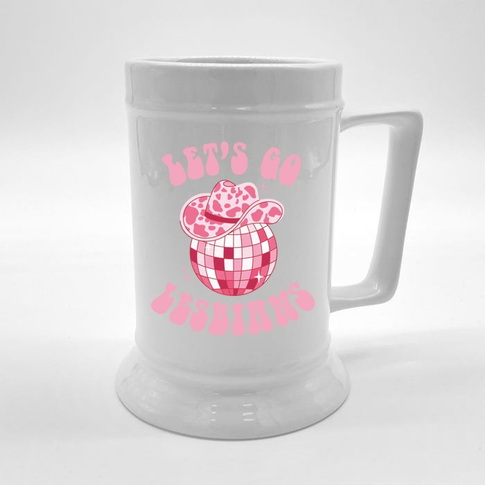 LetS Go Lesbians Cowgirl Southern Western Lesbian Pride Front & Back Beer Stein