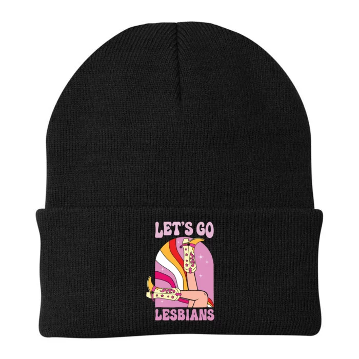 Lets Go Lesbians Lgbtq Lesbian Pride Month Cowgirl Knit Cap Winter Beanie