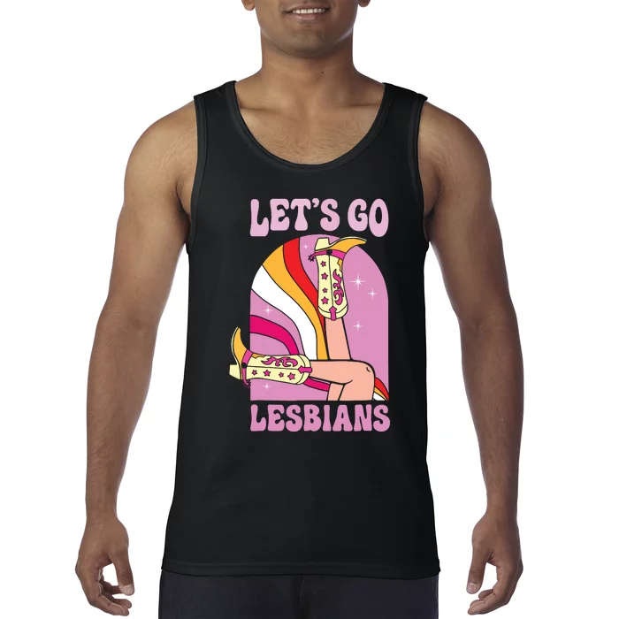 Lets Go Lesbians Lgbtq Lesbian Pride Month Cowgirl Tank Top