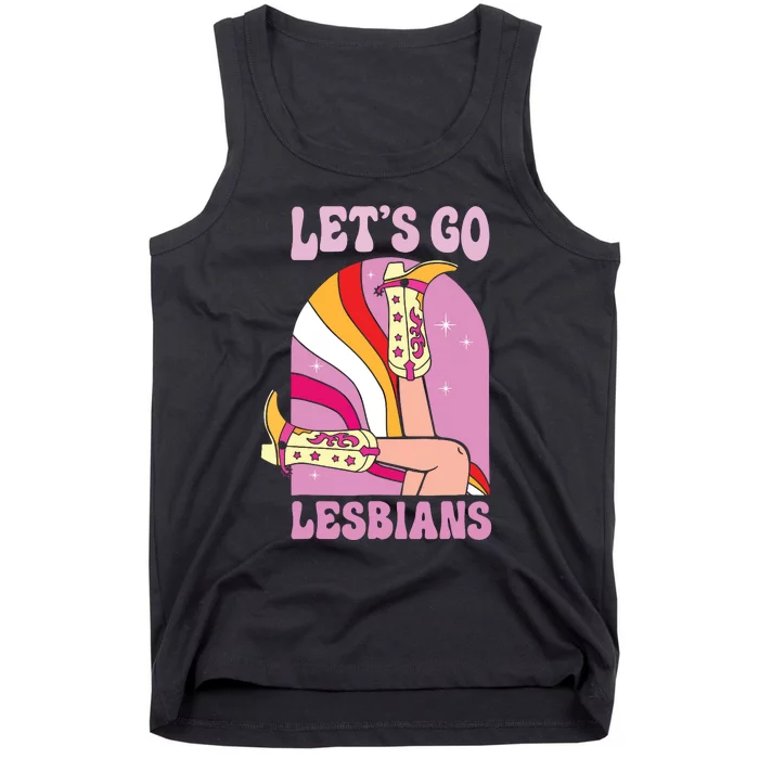 Lets Go Lesbians Lgbtq Lesbian Pride Month Cowgirl Tank Top