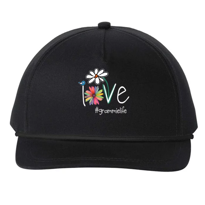 Love Grammie Life Art Flower Color Snapback Five-Panel Rope Hat