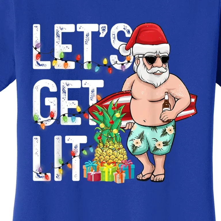 Let's Get Lit Christmas In July Funny Gift For Gift Women's T-Shirt