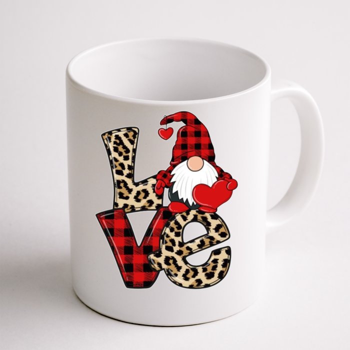 Love Gnomes Leopard Buffalo Plaid Christmas Pajamas Boy Girl Gift Front & Back Coffee Mug