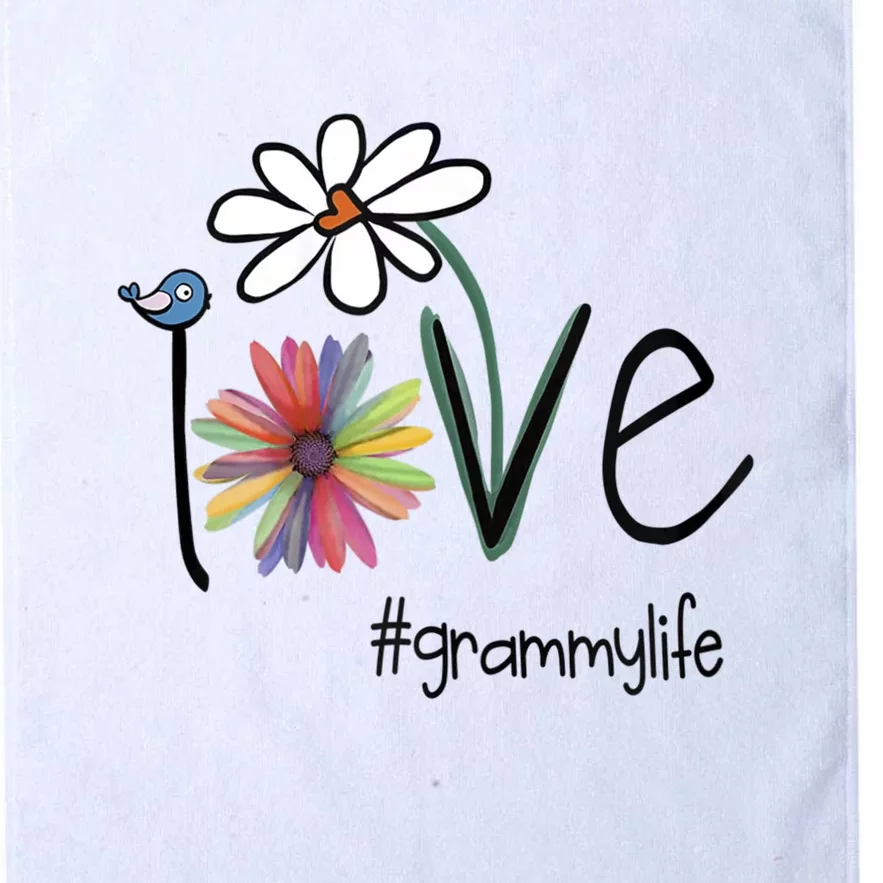 Love Grammy Life Art Flower Great Gift Platinum Collection Golf Towel