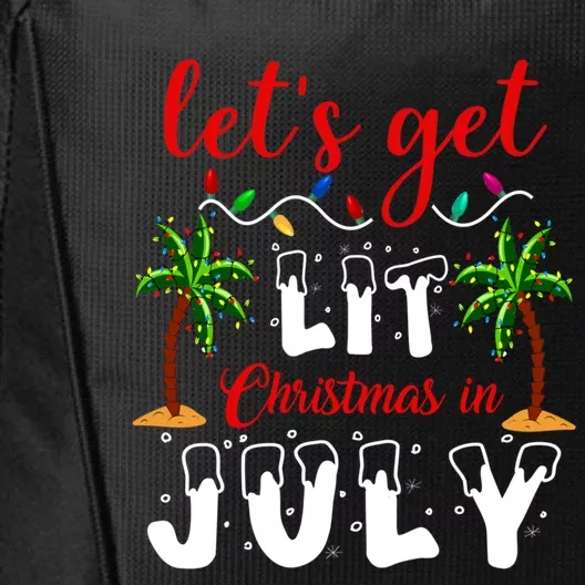 Let's Get Lit Christmas In July Summer Holiday Cute Gift City Backpack