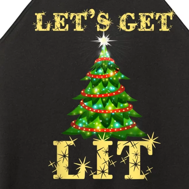 LetS Get Lit Drinking Funny Christmas Women’s Perfect Tri Rocker Tank