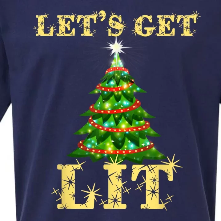 LetS Get Lit Drinking Funny Christmas Sueded Cloud Jersey T-Shirt