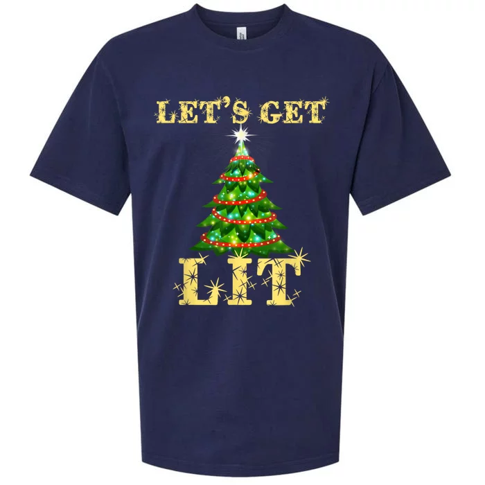 LetS Get Lit Drinking Funny Christmas Sueded Cloud Jersey T-Shirt