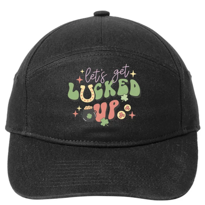 Lets Get Lucked Up Cute St Patricks Day 7-Panel Snapback Hat