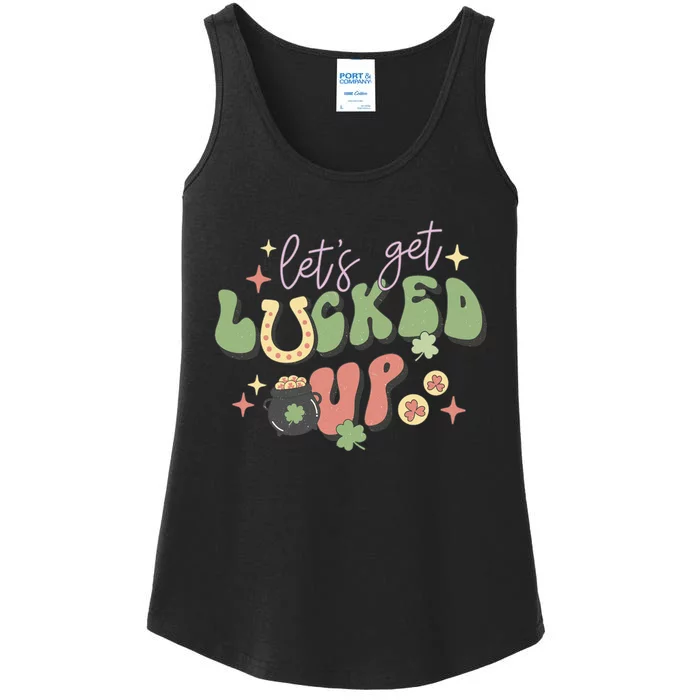 Lets Get Lucked Up Cute St Patricks Day Ladies Essential Tank