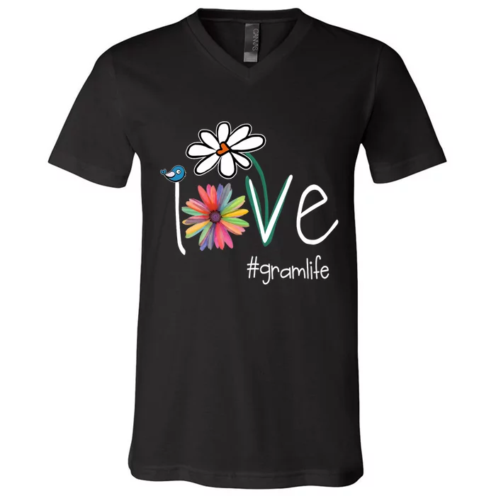 Love Gram Life Art Flower Color V-Neck T-Shirt