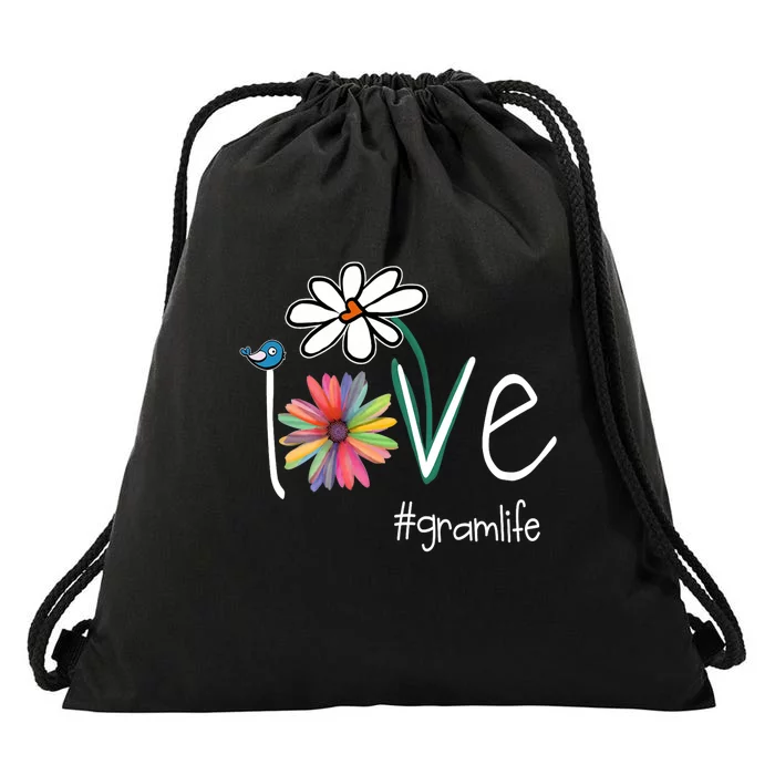 Love Gram Life Art Flower Color Drawstring Bag