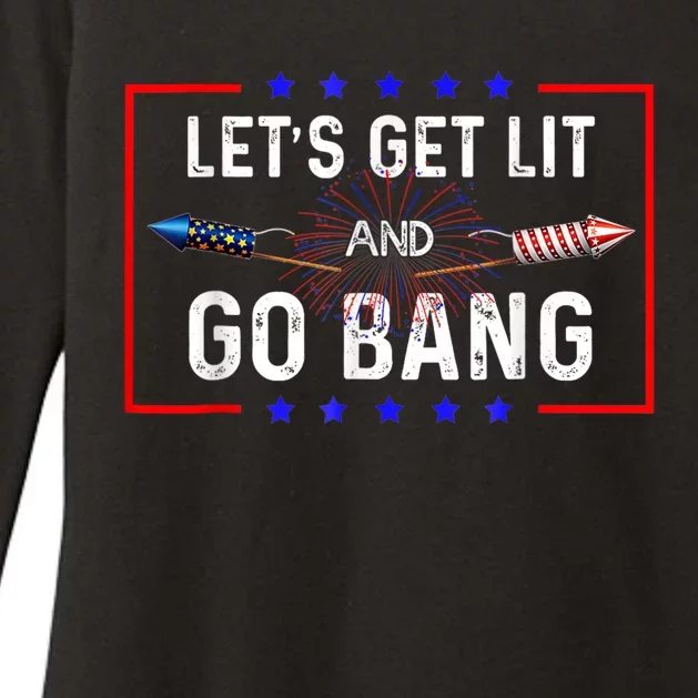 Lets Get Lit Fireworks 4th Of July Tee Just Here To Bang Womens CVC Long Sleeve Shirt