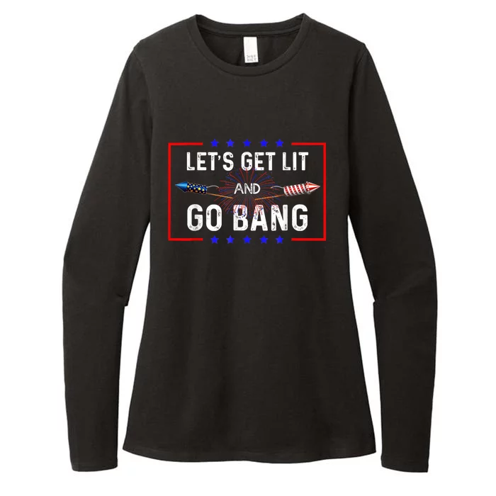 Lets Get Lit Fireworks 4th Of July Tee Just Here To Bang Womens CVC Long Sleeve Shirt