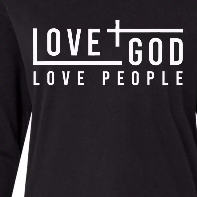 Love God Love People Womens Cotton Relaxed Long Sleeve T-Shirt