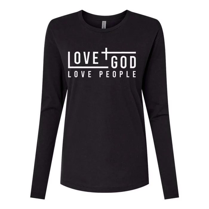 Love God Love People Womens Cotton Relaxed Long Sleeve T-Shirt