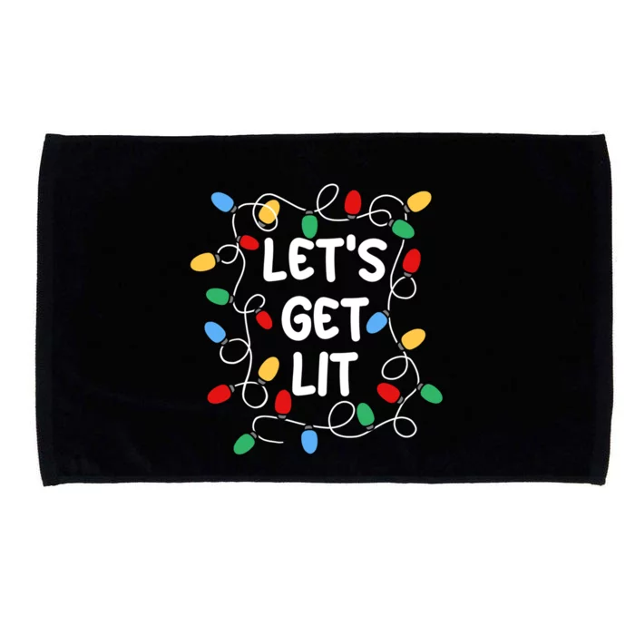 Let's Get Lit Christmas Lights Xmas Pajama Holiday Boy Girl Gift Microfiber Hand Towel