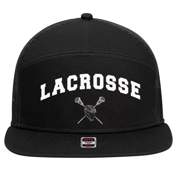 Lacrosse Gifts Lax Lacrosse Player Stick 7 Panel Mesh Trucker Snapback Hat