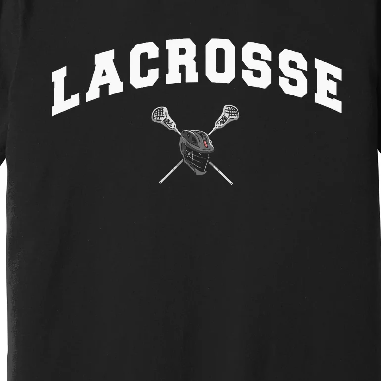 Lacrosse Gifts Lax Lacrosse Player Stick Premium T-Shirt