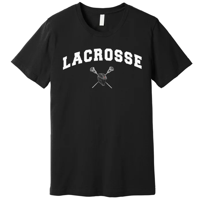 Lacrosse Gifts Lax Lacrosse Player Stick Premium T-Shirt