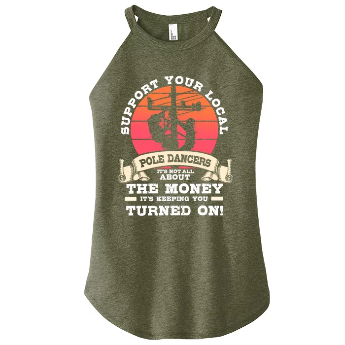 Lineman Gifts Line Worker Image On Back Of Women’s Perfect Tri Rocker Tank