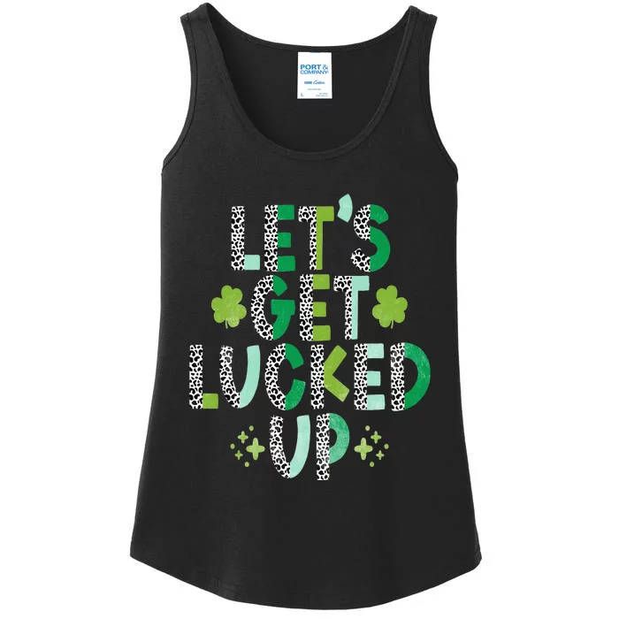 Lets get Lucked up green St. Patrick's Day Ladies Essential Tank