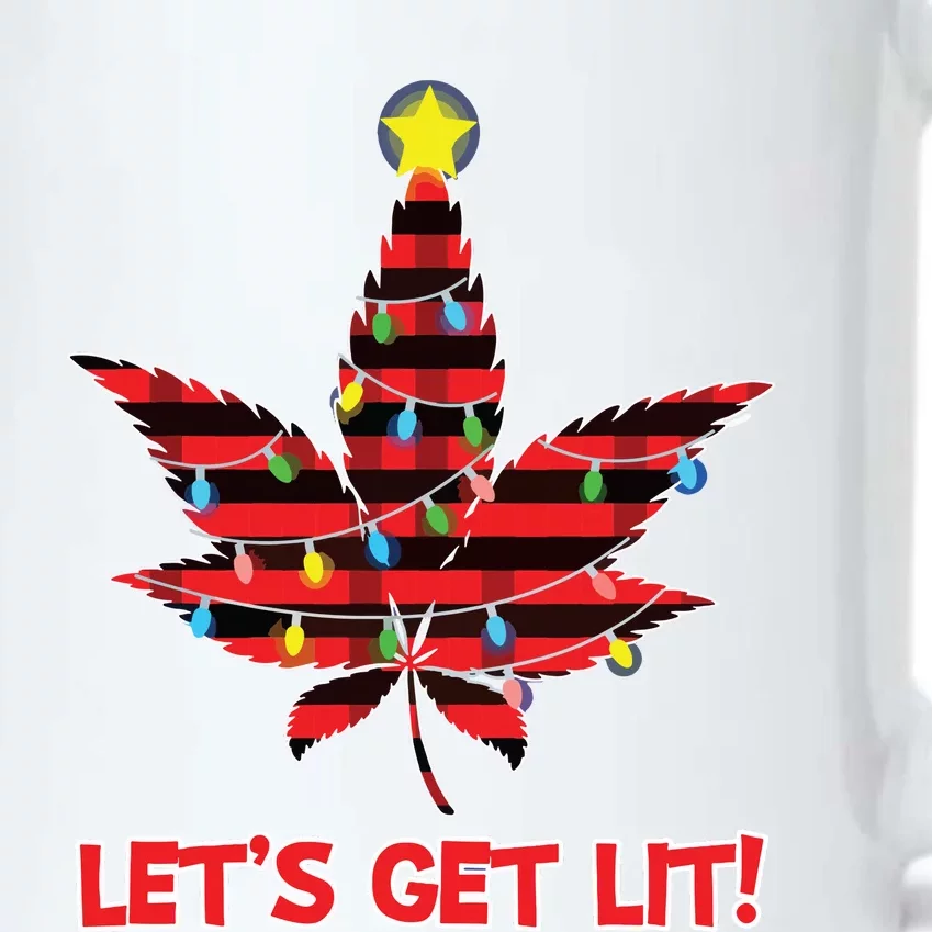 Lets Get Lit Christmas Marijuana Cannabis Weed Ugly Black Color Changing Mug