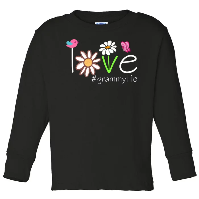 Love Grammy Life Cute Matching Family Toddler Long Sleeve Shirt