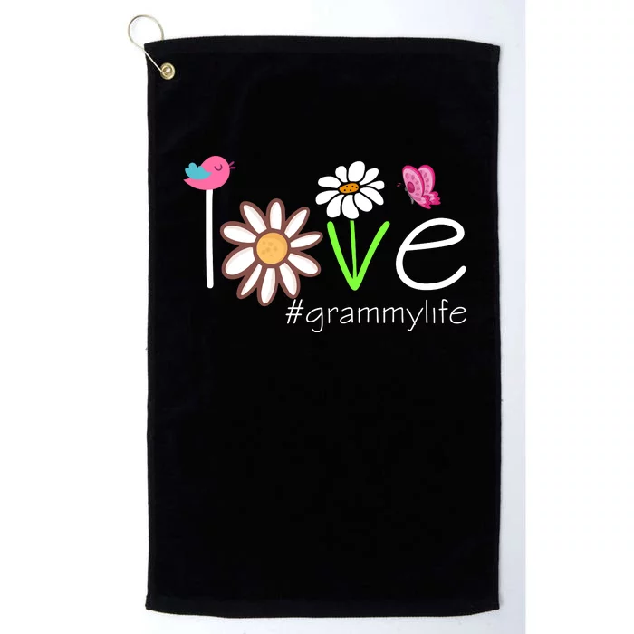 Love Grammy Life Cute Matching Family Platinum Collection Golf Towel