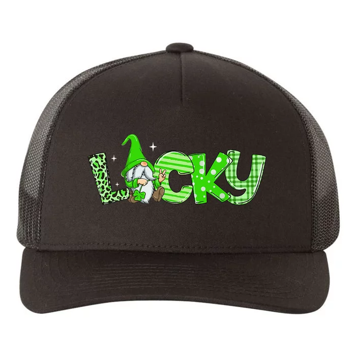 Lucky Gnomes Lovers Shamrock Irish St Patrick's Day Yupoong Adult 5-Panel Trucker Hat