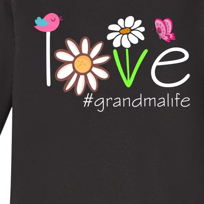 Love Grandma Life Cute Matching Family Baby Long Sleeve Bodysuit