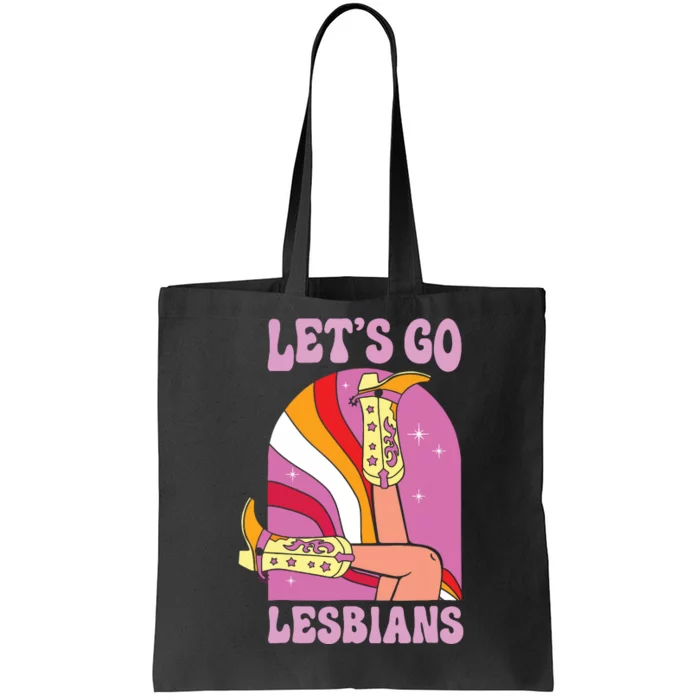 Lets Go Lesbians Lgbtq Lesbian Pride Month Cowgirl Tote Bag