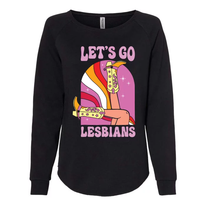 Lets Go Lesbians Lgbtq Lesbian Pride Month Cowgirl Womens California Wash Sweatshirt