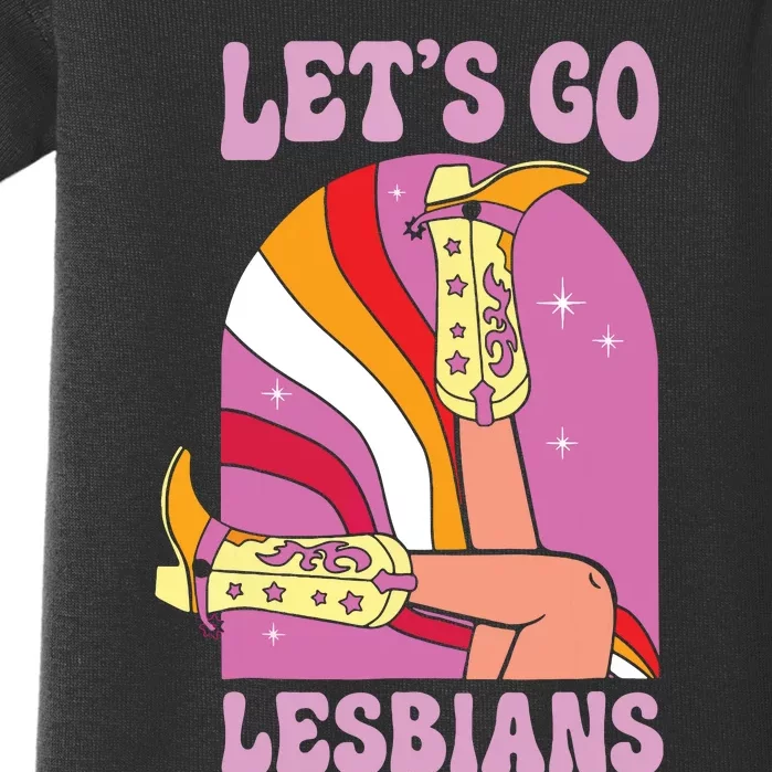 Lets Go Lesbians Lgbtq Lesbian Pride Month Cowgirl Baby Bodysuit