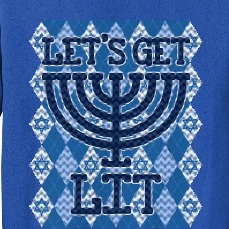 Let's Get Lit Ugly Hanukkah Sweater Chanukah Party Gift Sweatshirt