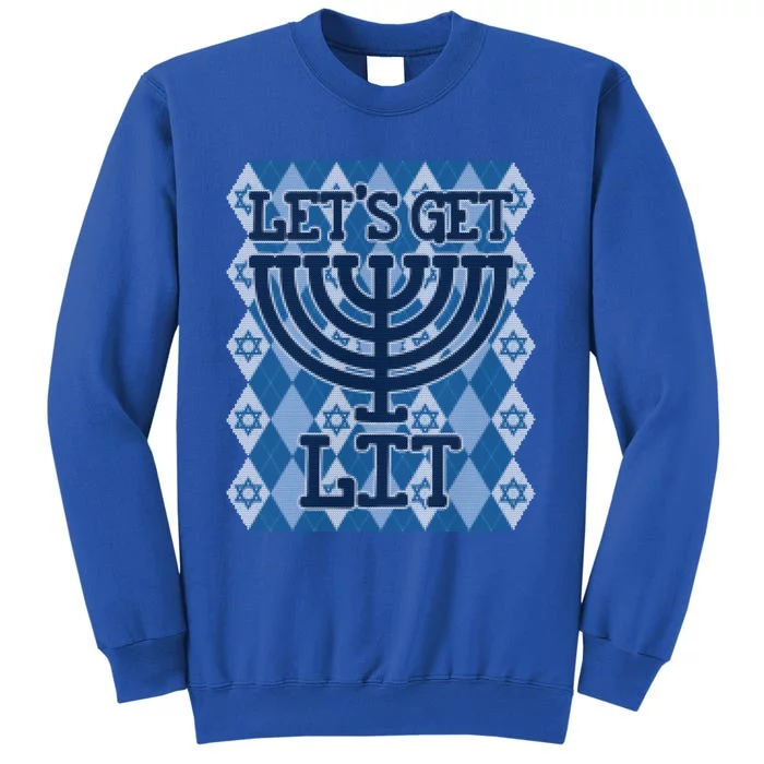 Let's Get Lit Ugly Hanukkah Sweater Chanukah Party Gift Sweatshirt