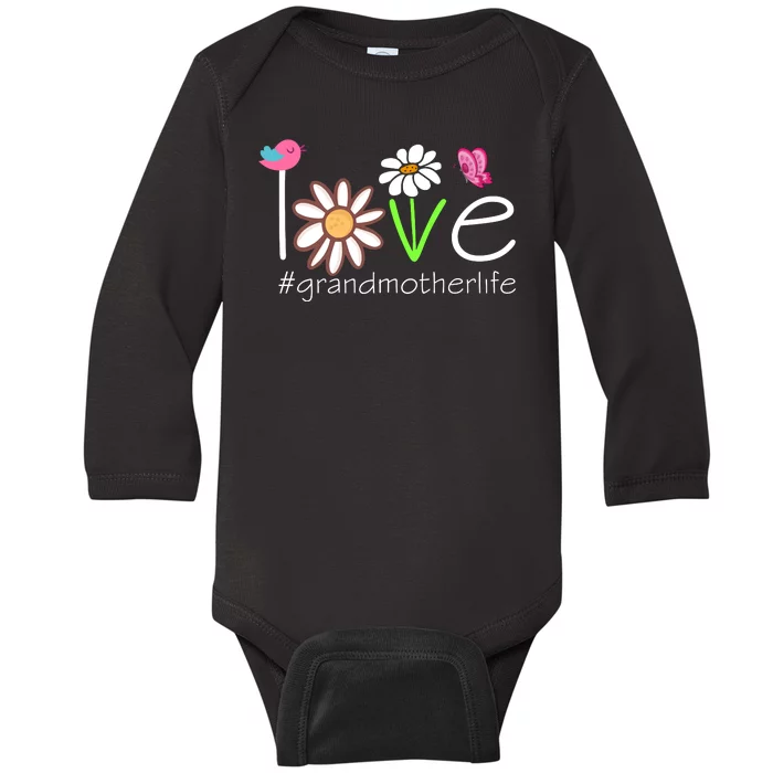 Love Grandmother Life Cute Matching Family Baby Long Sleeve Bodysuit