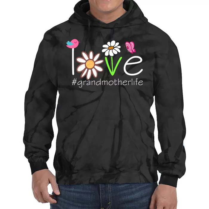 Love Grandmother Life Cute Matching Family Tie Dye Hoodie