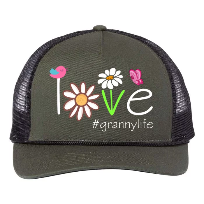 Love Granny Life Cute Matching Family Retro Rope Trucker Hat Cap