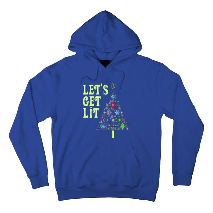 Let's Get Ligift Christmas Tree Lights Xmas Pajama Cute Gift Tall Hoodie